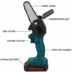 LITZEE Scie à Chaîne électroportative Mini Scie à Chaîne électrique Portative De 4 Pouces Abattage De Bois Domestique Petite Scie électrique 48VF ​​​​EU, Scie à Chaîne électroportative -Scie électrique portative Soldes 65816168 3