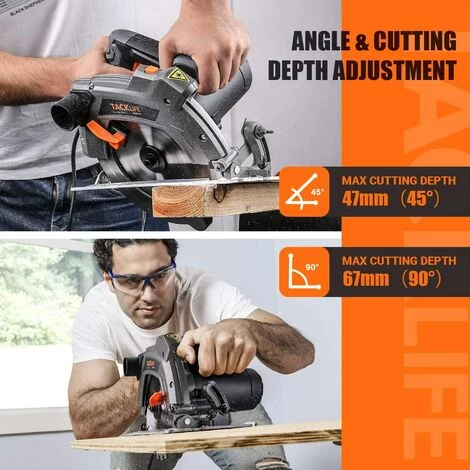 MVPOWER Scie Circulaire 190mm/24T 1500 W - PES03A 3 MVPOWER Scie Circulaire 190mm/24T 1500 W - PES03A – Image 3