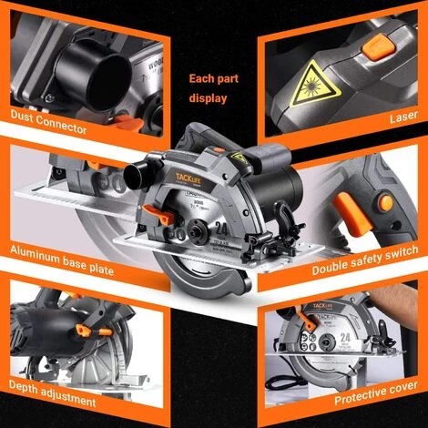 MVPOWER Scie Circulaire 190mm/24T 1500 W - PES03A 5 MVPOWER Scie Circulaire 190mm/24T 1500 W - PES03A – Image 5