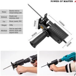 OSQI Scie électrique Modifiée Par Perceuse électrique, Scie Alternative, Outil De Coupe Portable à Usage Domestique - Accessoire De Coupe En Bois Et En Métal -Scie électrique portative Soldes 65988492 3