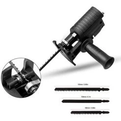 OSQI Perceuse électrique Scie électrique Modifiée, Scie Alternative Sabre Domestique Power To Jig Outil De Coupe Portatif Pour Le Travail Du Bois Avec Adaptateur Sans Fil