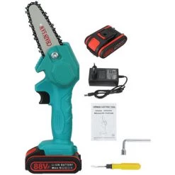 Fantablau Tron?onneuse VIOLEWORKS 4" 18V Sécateur Sans Fil Batterie Tron?onneuse Scie à B?che électrique 1 Batterie Bleu -Scie électrique portative Soldes 67287490 5