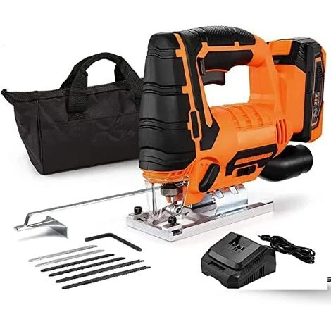 PEDY Scie Sauteuse 18V, Scie Sauteuse Sans Fil, 0~2700 SPM, 0-45° Coupe En Biseau, Plastique, Métal, Avec Chargeur 1 PEDY Scie Sauteuse 18V, Scie Sauteuse Sans Fil, 0~2700 SPM, 0-45° Coupe En Biseau, Plastique, Métal, Avec Chargeur