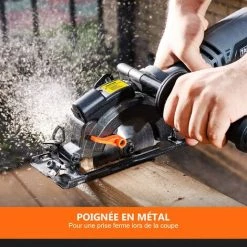 GIZCAM Mini Scie Circulaire 710W Avec 6 Lames Et Guide Laser Inclus, Profondeur De Coupe 42,9 Mm, Scie Circulaire Polyvalente Pour Le Bois, Le Métal Et Le Plastique -Scie électrique portative Soldes 67697264 3