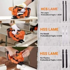 GIZCAM Scie Sauteuse Pendulaire 18 V TLJS02D- 6 Lames -Scie électrique portative Soldes 67697273 4