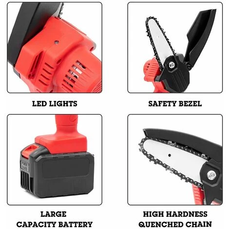 DONTODENT Mini Scie à Chaîne électrique Sans Fil Rechargeable Scie à Bois Scie électrique à Une Main - Prise Britannique à Deux Batteries 5 DONTODENT Mini Scie à Chaîne électrique Sans Fil Rechargeable Scie à Bois Scie électrique à Une Main - Prise Britannique à Deux Batteries – Image 5
