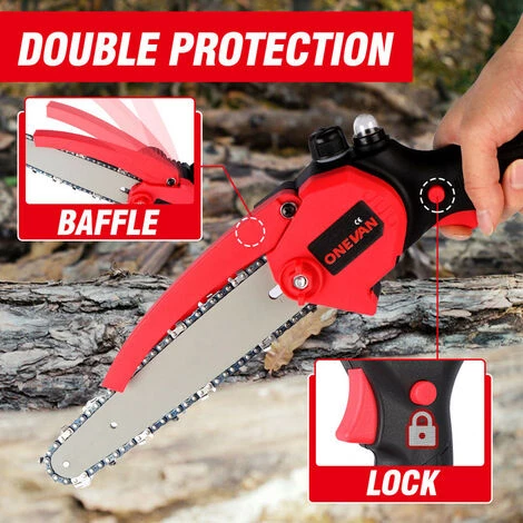 ONEVAN Scie à Chaîne électrique 3500W, 8 Pouces, Avec Huileur, Outil De Jardinage Pour Le Bois, Batterie 18V Rechargeable 4 ONEVAN Scie à Chaîne électrique 3500W, 8 Pouces, Avec Huileur, Outil De Jardinage Pour Le Bois, Batterie 18V Rechargeable – Image 4