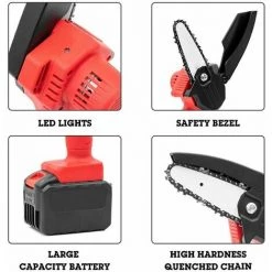 ECHOO Mini Scie à Chaîne électrique Sans Fil Rechargeable Scie à Bois Scie électrique à Une Main - Chaîne -Scie électrique portative Soldes 68086057 4