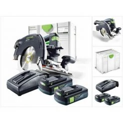 Festool HKC 55 Li EB Basic Scie Circulaire Sans Fil Avec Boîtier Systainer + 2x Batteries BP 18 Li 3,1 C + Chargeur Rapide TCL 6