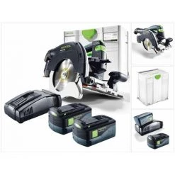Festool HKC 55 Li 5,2 EB-Plus-SCA Scie Circulaire Sans Fil Avec Boîtier Systainer + 2x Batteries BP 18 Li 5,2 AS + Chargeur SCA 8 ( 201369 )