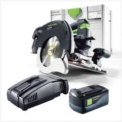 Festool HKC 55 Li 5,2 EB-Basic Scie Circulaire Sans Fil Avec Boîtier Systainer + 1x Batterie BP 18 Li 5,2 Ah AS + Chargeur SCA 8