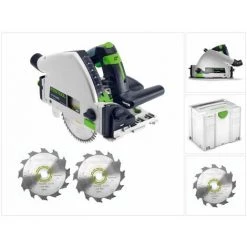 Festool TS 55 REBQ-PLUS Scie Plongeante 1200 Watt Avec Boîtier Systainer ( 561551 ) + 2x Festool Panther Lame De Scie HW 160x2,2x20 PW12 ( 496301 ) -Scie électrique portative Soldes 9498540 3
